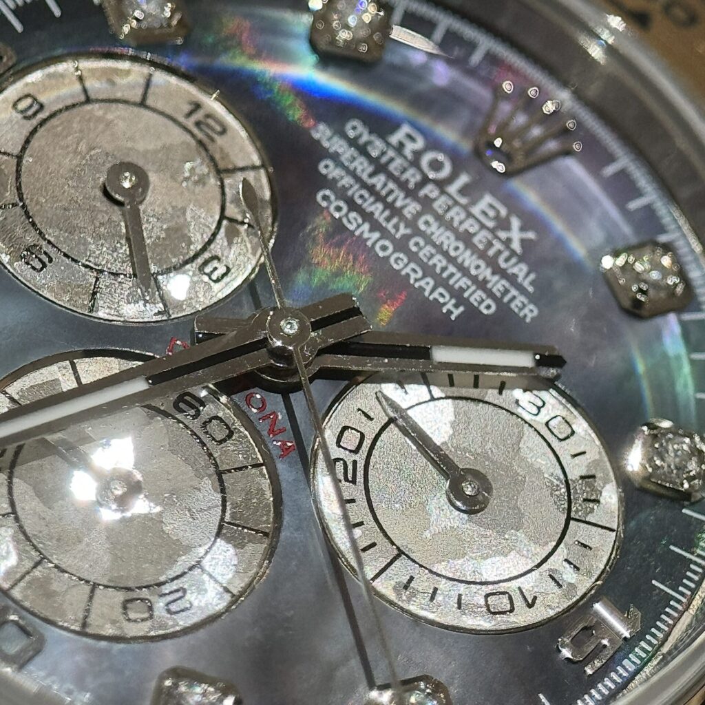 Rolex 1:1 Super Clone Daytona 40mm 116509 White Gold Black Mother Of Pearl Diamond Dial