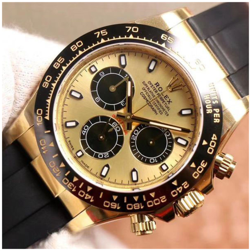 Rolex 1:1 Super Clone Daytona 40mm Oyster Flex 116518LN Champaign Dial