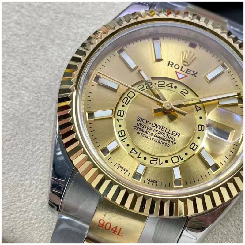 Rolex 1:1 Super Clone Sky-Dweller 42mm 326933 Champagne Dial