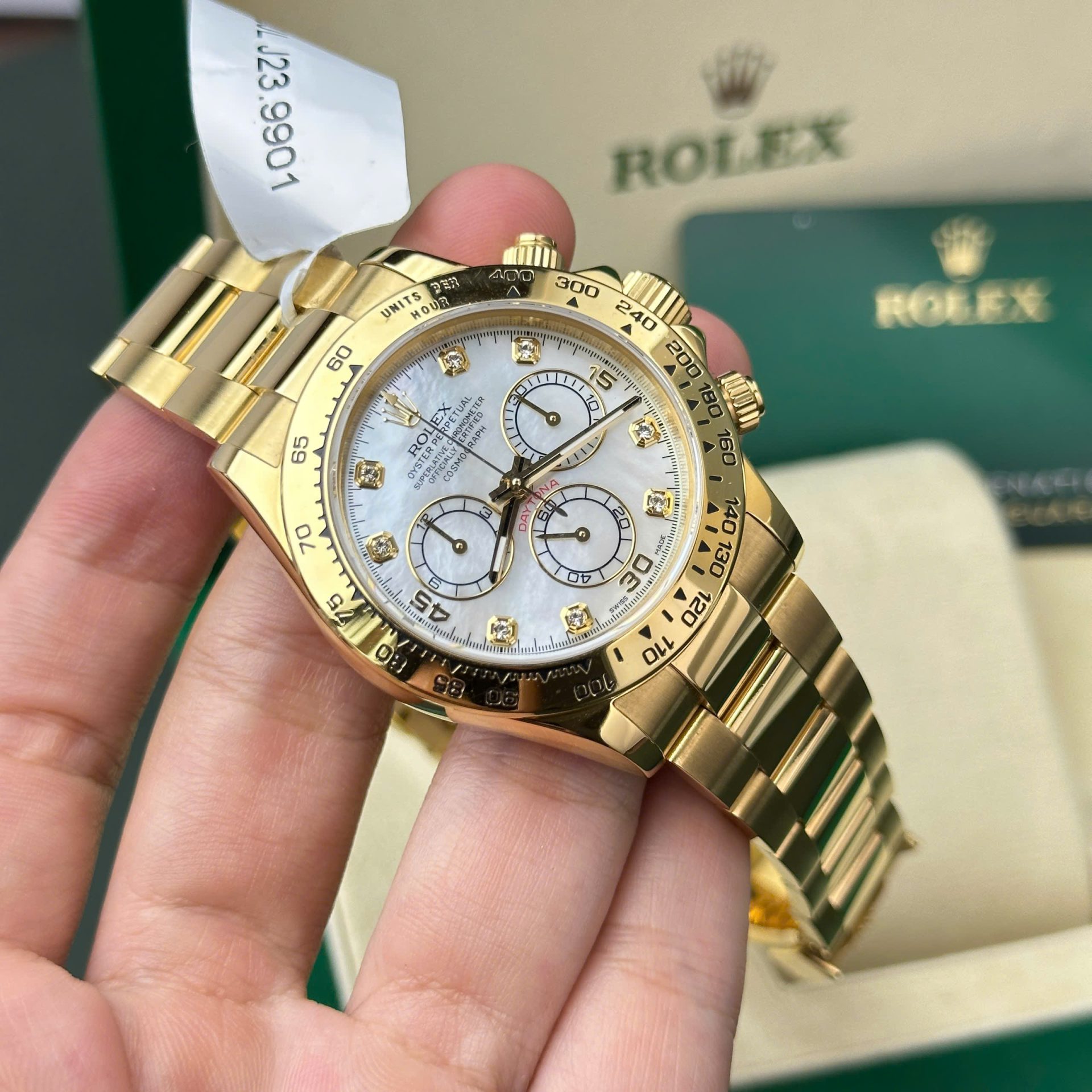 Rolex 1:1 Super Clone Daytona 40mm 116508 White Mother Of Pearl Diamond Dial