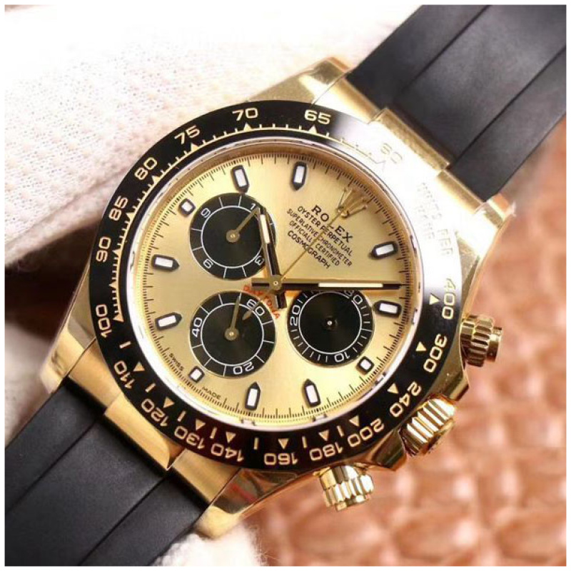 Rolex 1:1 Super Clone Daytona 40mm Oyster Flex 116518LN Champaign Dial