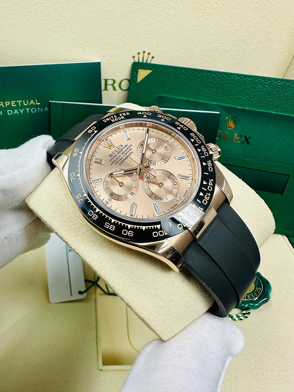 Rolex 1:1 Super Clone Daytona 40mm Oyster Flex 116515LN Pink Baguette Diamond Dial Dial