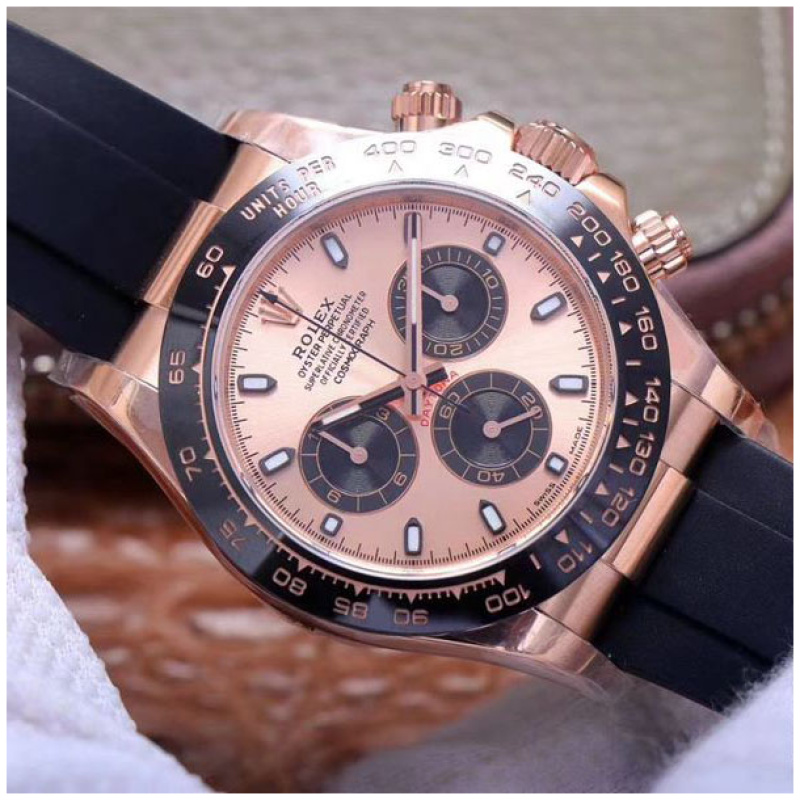 Rolex 1:1 Super Clone Daytona 40mm Oyster Flex 116515LN PBK Pink Dial