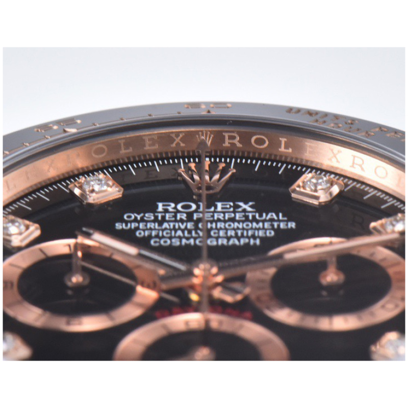 Rolex 1:1 Super Clone Daytona 40mm Oyster Flex 116515LN Black Diamond Dial