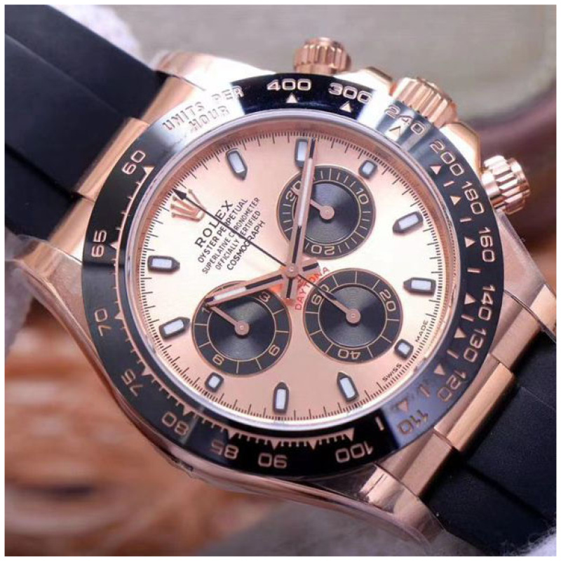 Rolex 1:1 Super Clone Daytona 40mm Oyster Flex 116515LN PBK Pink Dial