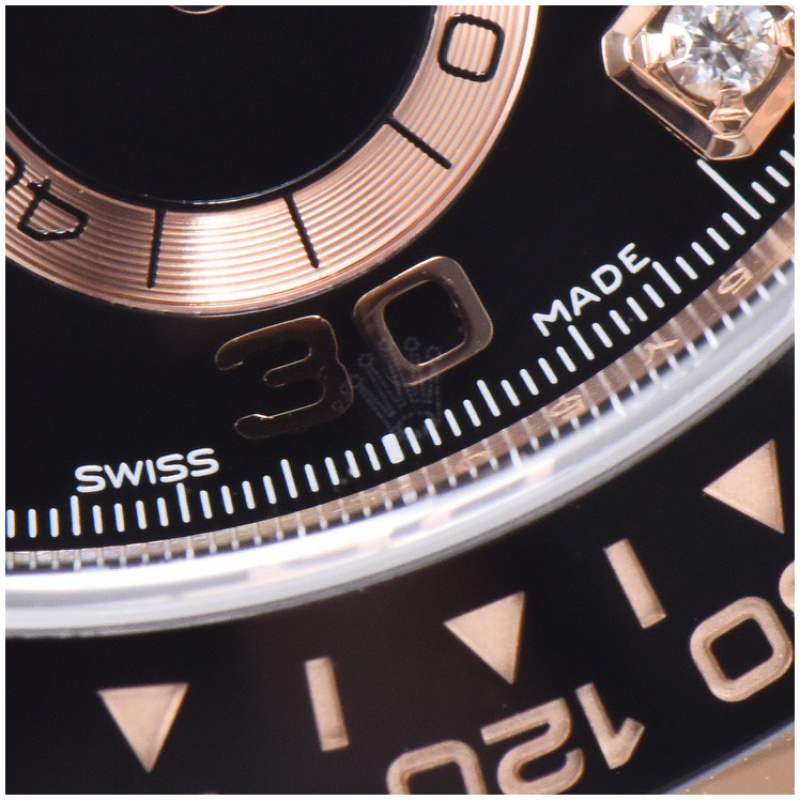 Rolex 1:1 Super Clone Daytona 40mm Oyster Flex 116515LN Black Diamond Dial