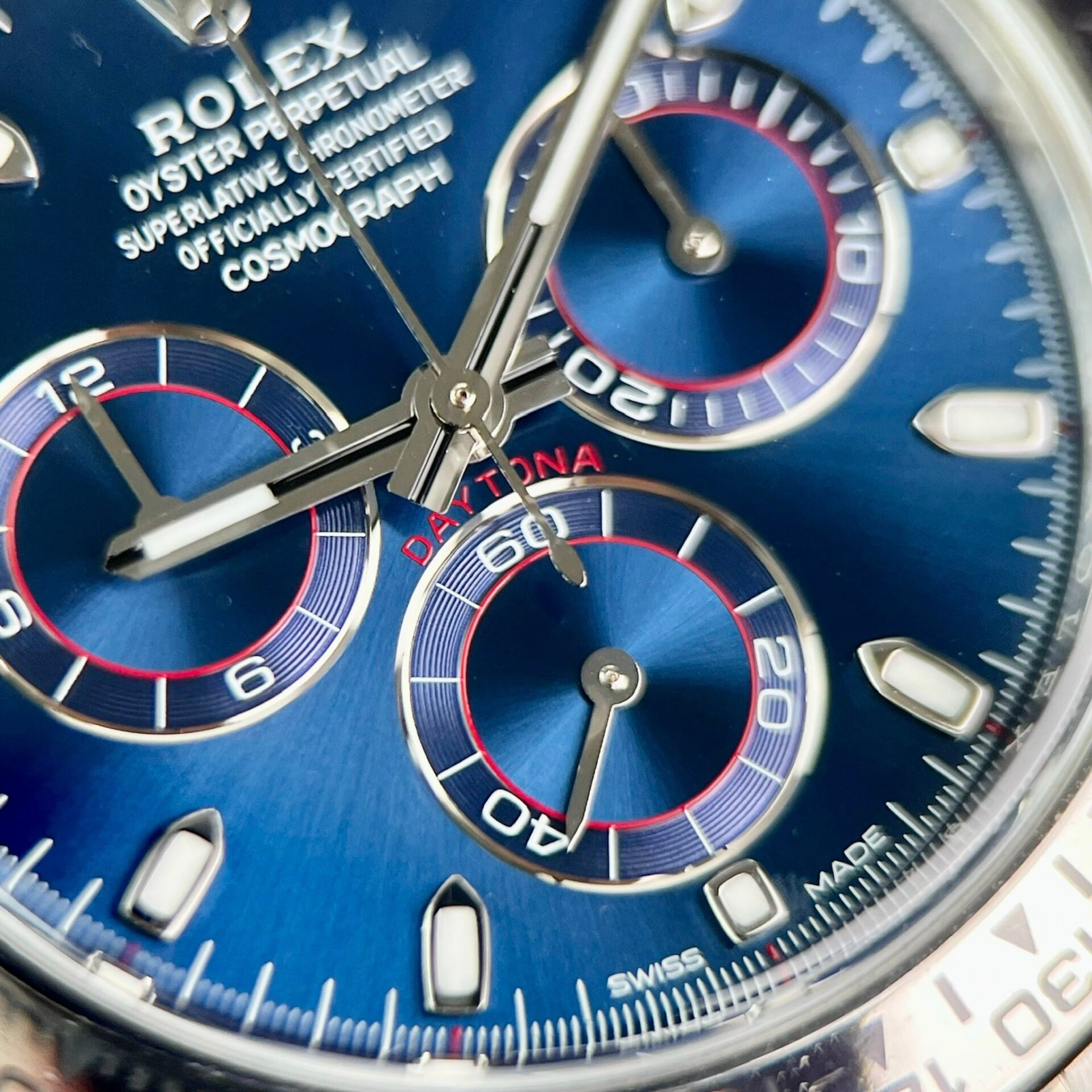 Rolex 1:1 Super Clone Daytona 40mm 116509 White Gold Blue Dial
