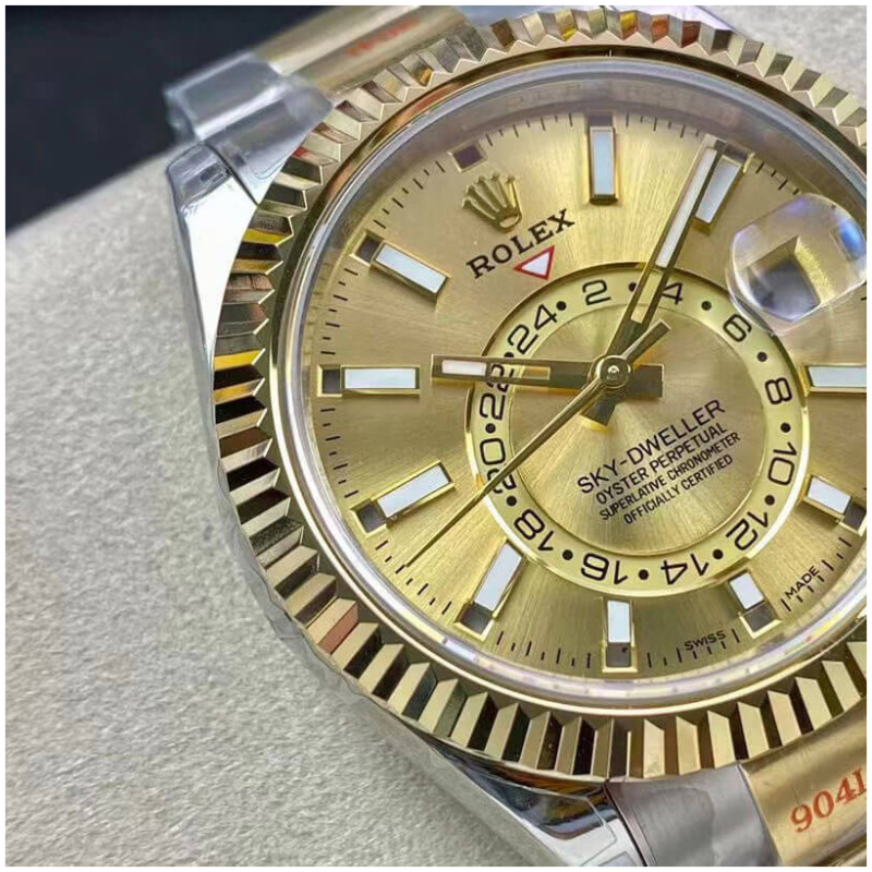 Rolex 1:1 Super Clone Sky-Dweller 42mm 326933 Champagne Dial