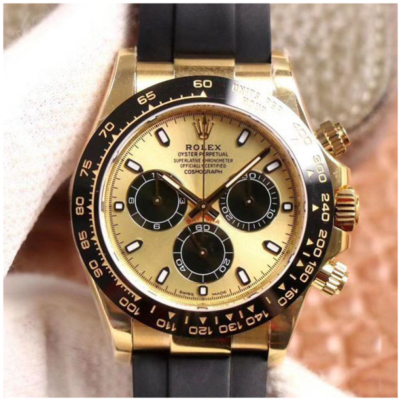 Rolex 1:1 Super Clone Daytona 40mm Oyster Flex 116518LN Champaign Dial