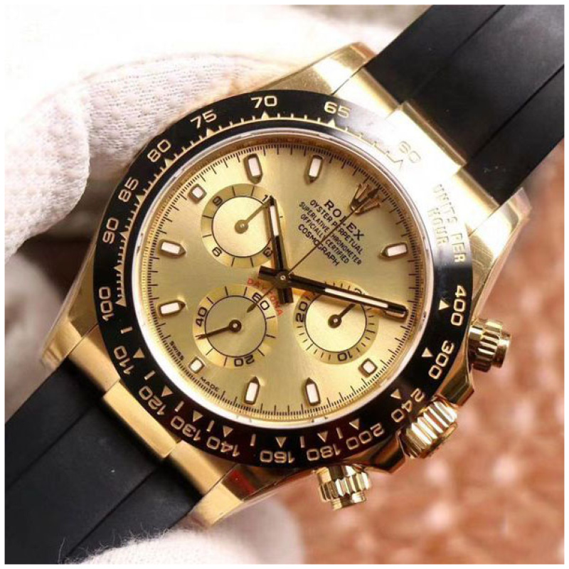 Rolex 1:1 Super Clone Daytona 40mm Oyster Flex 116518LN Champaign Dial