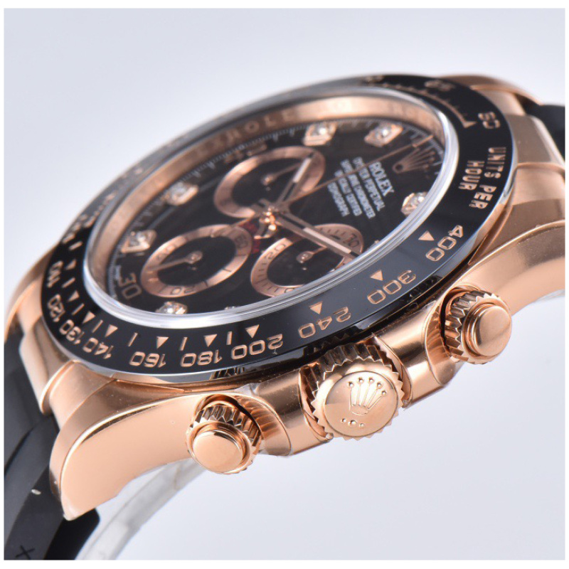 Rolex 1:1 Super Clone Daytona 40mm Oyster Flex 116515LN Black Diamond Dial