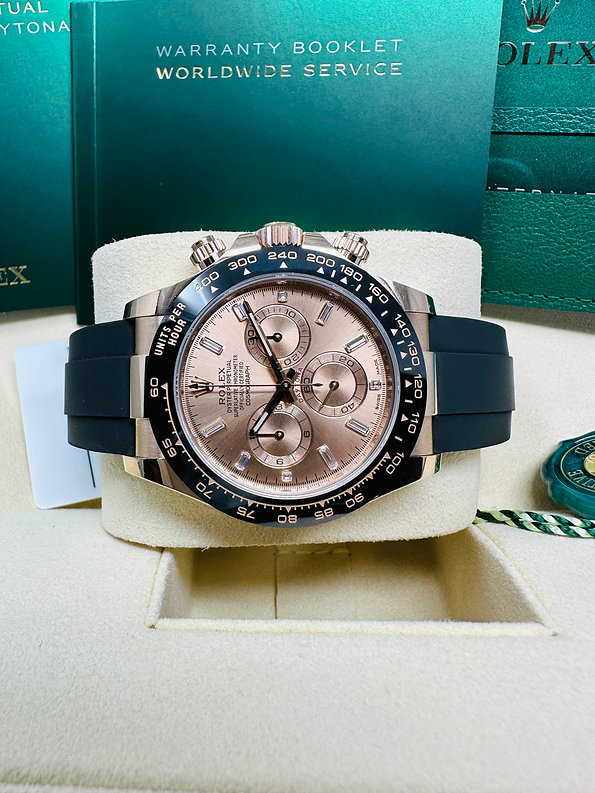 Rolex 1:1 Super Clone Daytona 40mm Oyster Flex 116515LN Pink Baguette Diamond Dial Dial