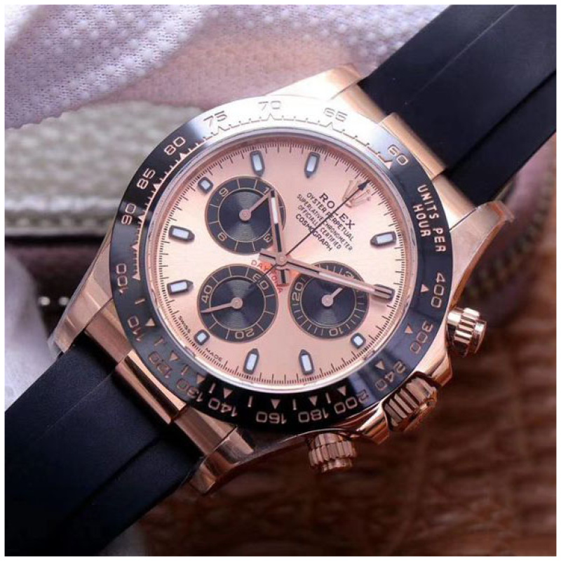 Rolex 1:1 Super Clone Daytona 40mm Oyster Flex 116515LN PBK Pink Dial