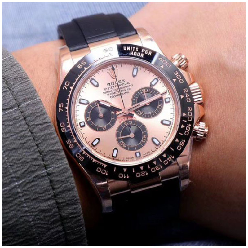 Rolex 1:1 Super Clone Daytona 40mm Oyster Flex 116515LN PBK Pink Dial