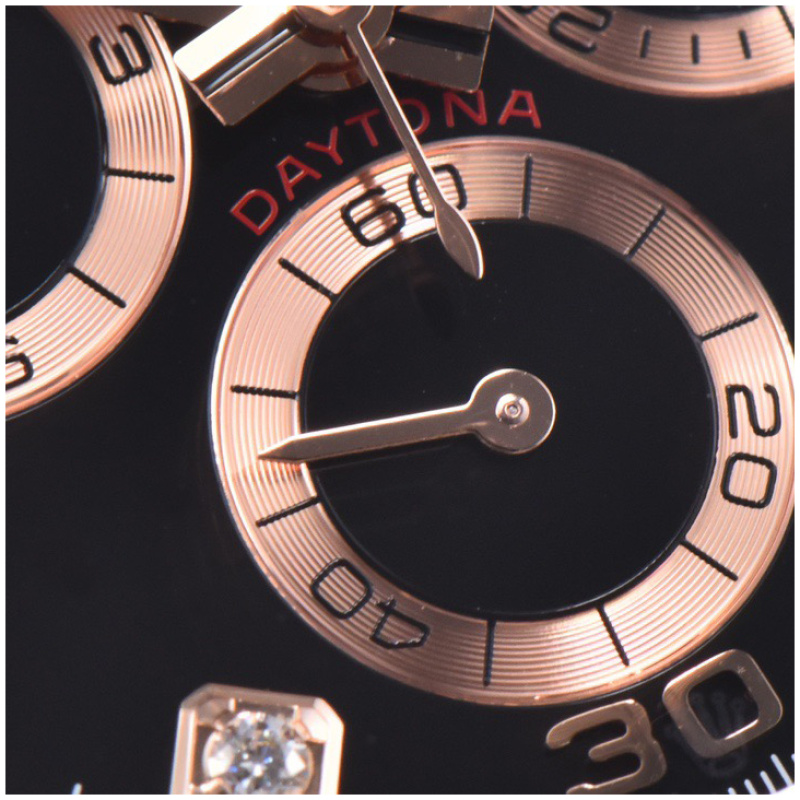 Rolex 1:1 Super Clone Daytona 40mm Oyster Flex 116515LN Black Diamond Dial