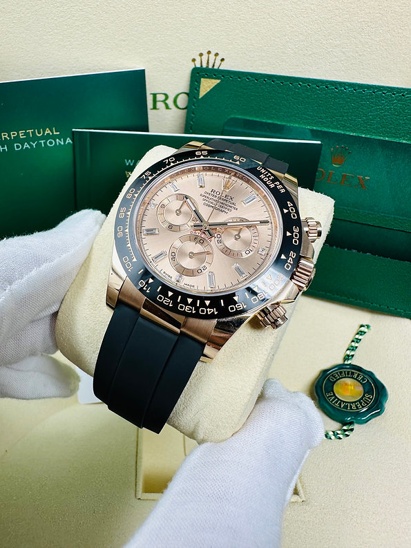 Rolex 1:1 Super Clone Daytona 40mm Oyster Flex 116515LN Pink Baguette Diamond Dial Dial