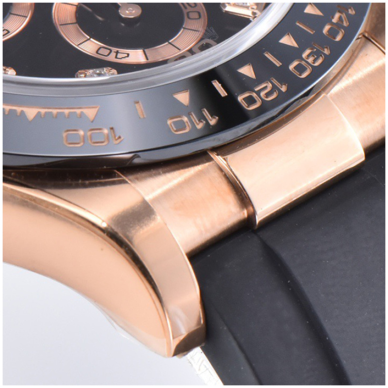 Rolex 1:1 Super Clone Daytona 40mm Oyster Flex 116515LN Black Diamond Dial