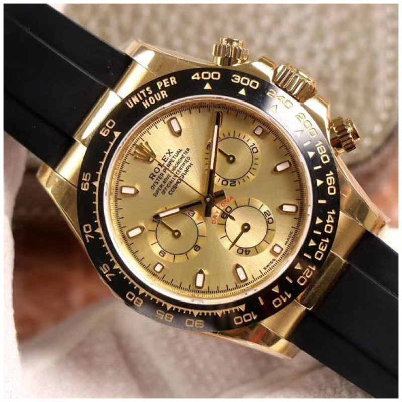 Rolex 1:1 Super Clone Daytona 40mm Oyster Flex 116518LN Champaign Dial