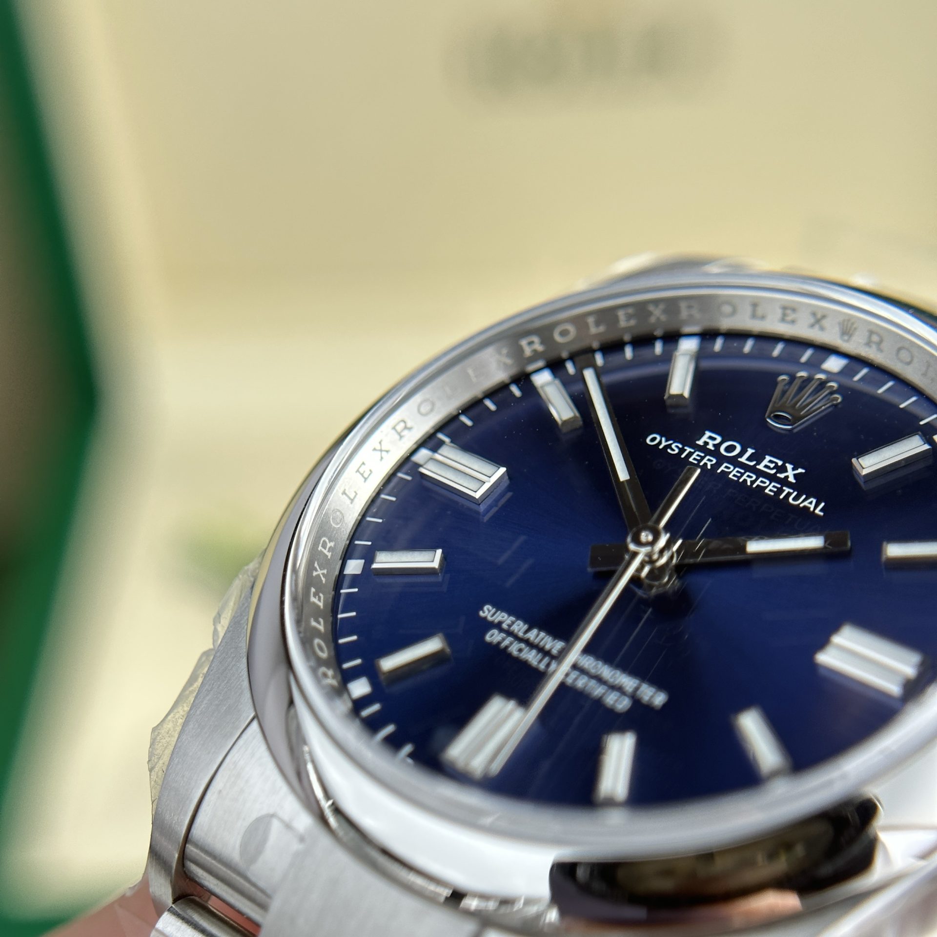 Rolex 1:1 Super Clone Oyster Perpetual Blue Dial Domed Bezel 36mm 126000