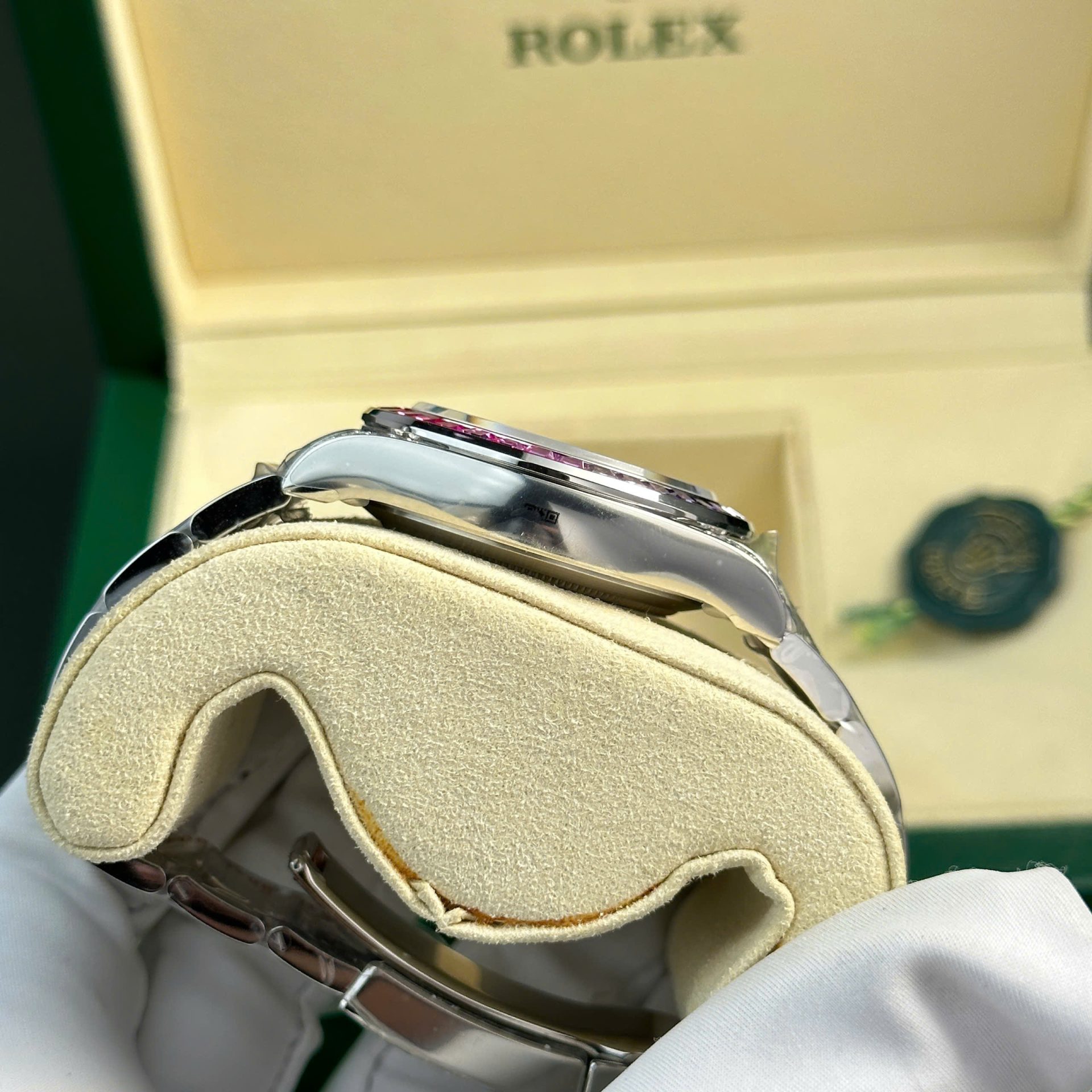 Rolex 1:1 Super Clone Daytona Rainbow Diamond Silver Stainless Steel 40mm
