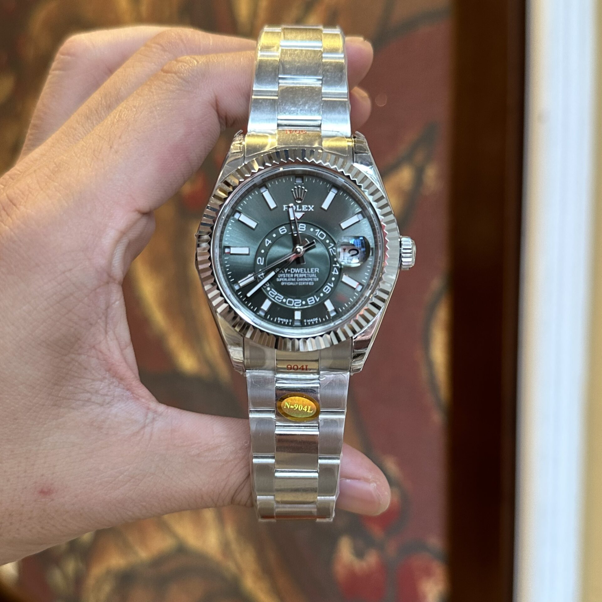 Rolex 1:1 Super Clone Sky-Dweller Oyster, 42 mm, Oystersteel and white gold m336934-0001