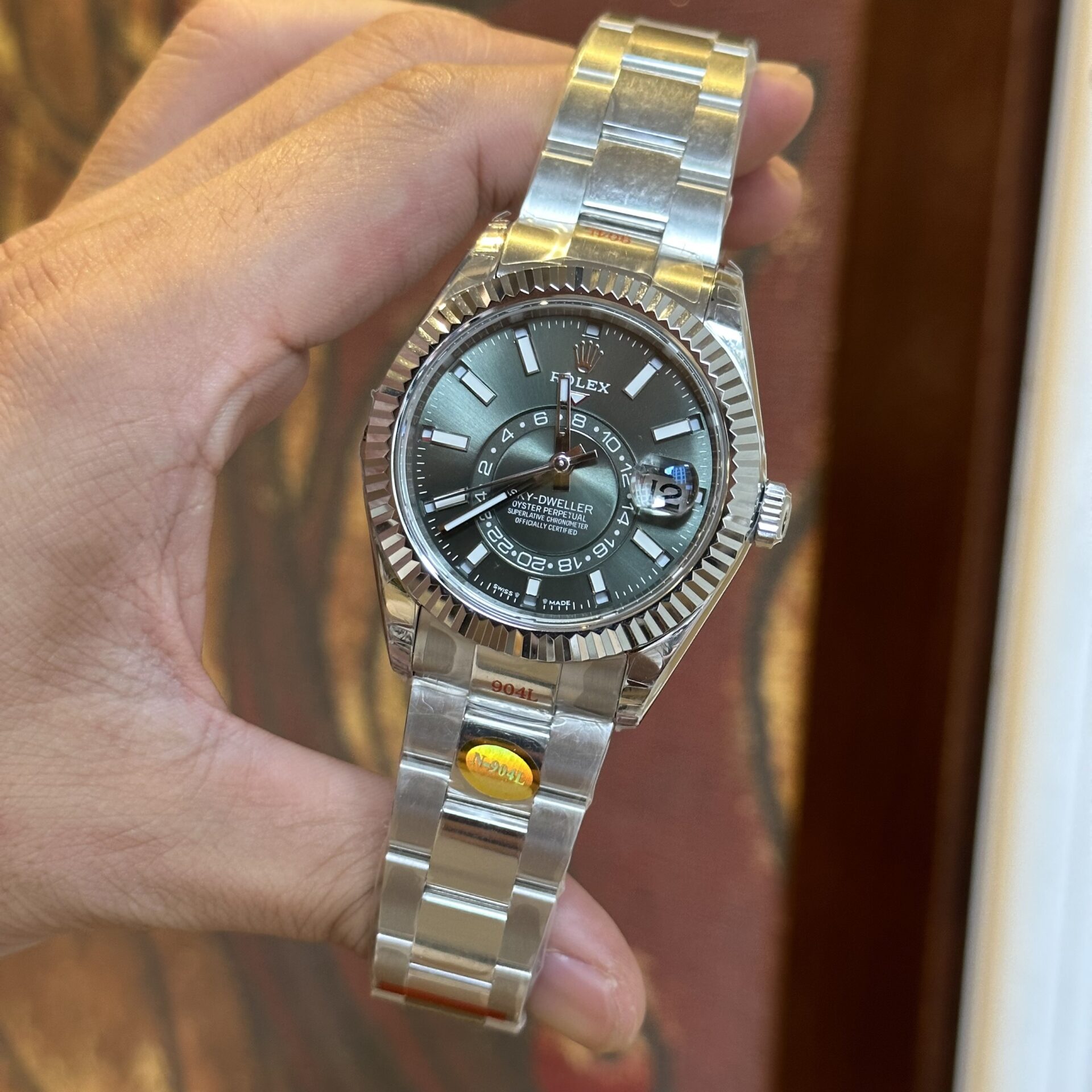 Rolex 1:1 Super Clone Sky-Dweller Oyster, 42 mm, Oystersteel and white gold m336934-0001