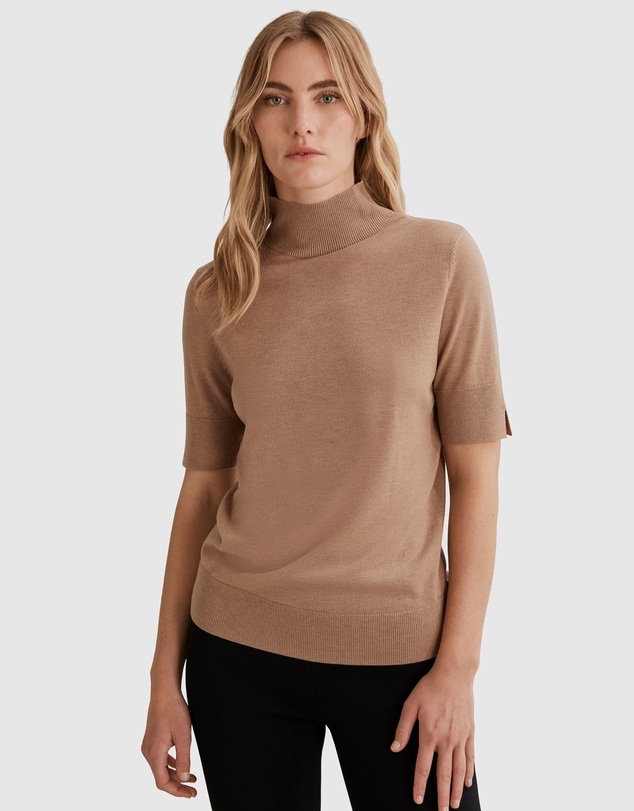Country Road Australian Merino Wool Silk Short Sleeve Knit