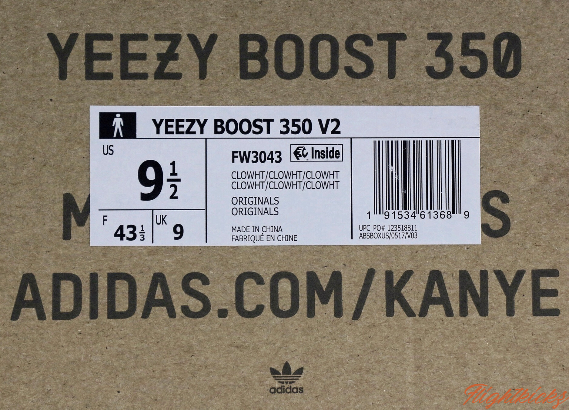 2019 Yeezy 350 V2  Cloud White  None Reflective（Ln5 A1)