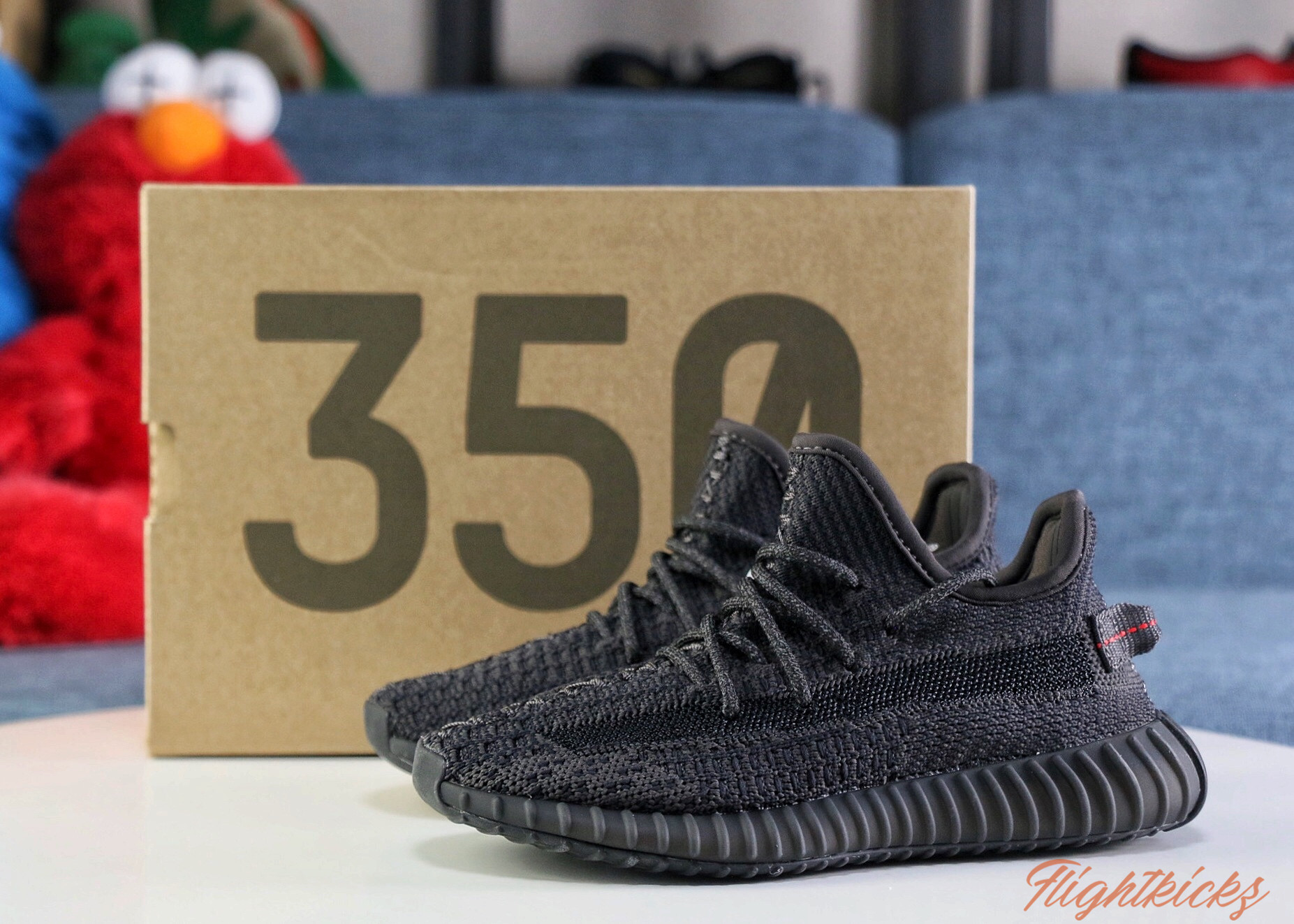 Yeezy 350 Boost   Black Static  NR Kid (Ln5 A1)
