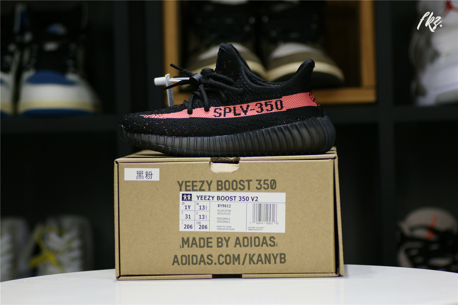 Yeezy 350 V2 Boost Core  Black Red Kid(Ln5 A1)