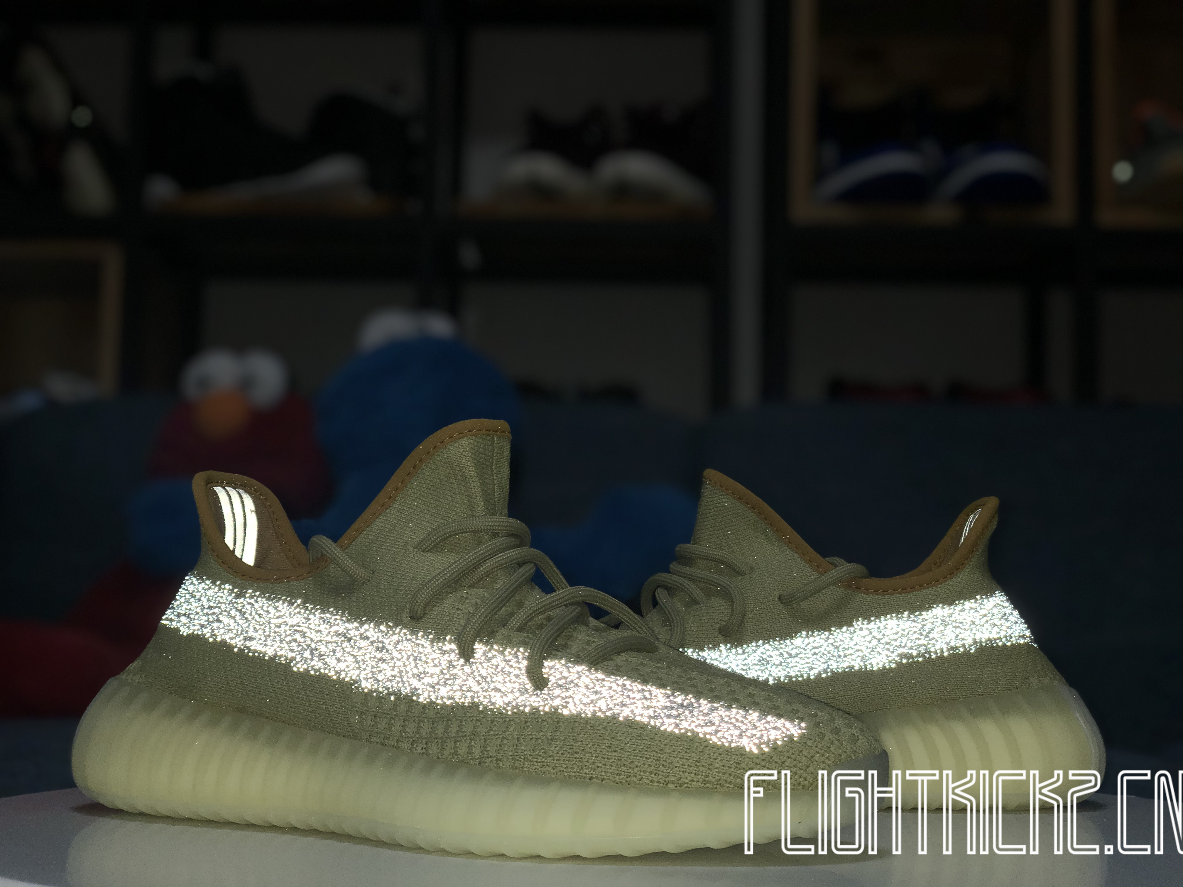 2020 Yeezy 350 V2  Marsh  Reflective Stripe(Ln5 A1)