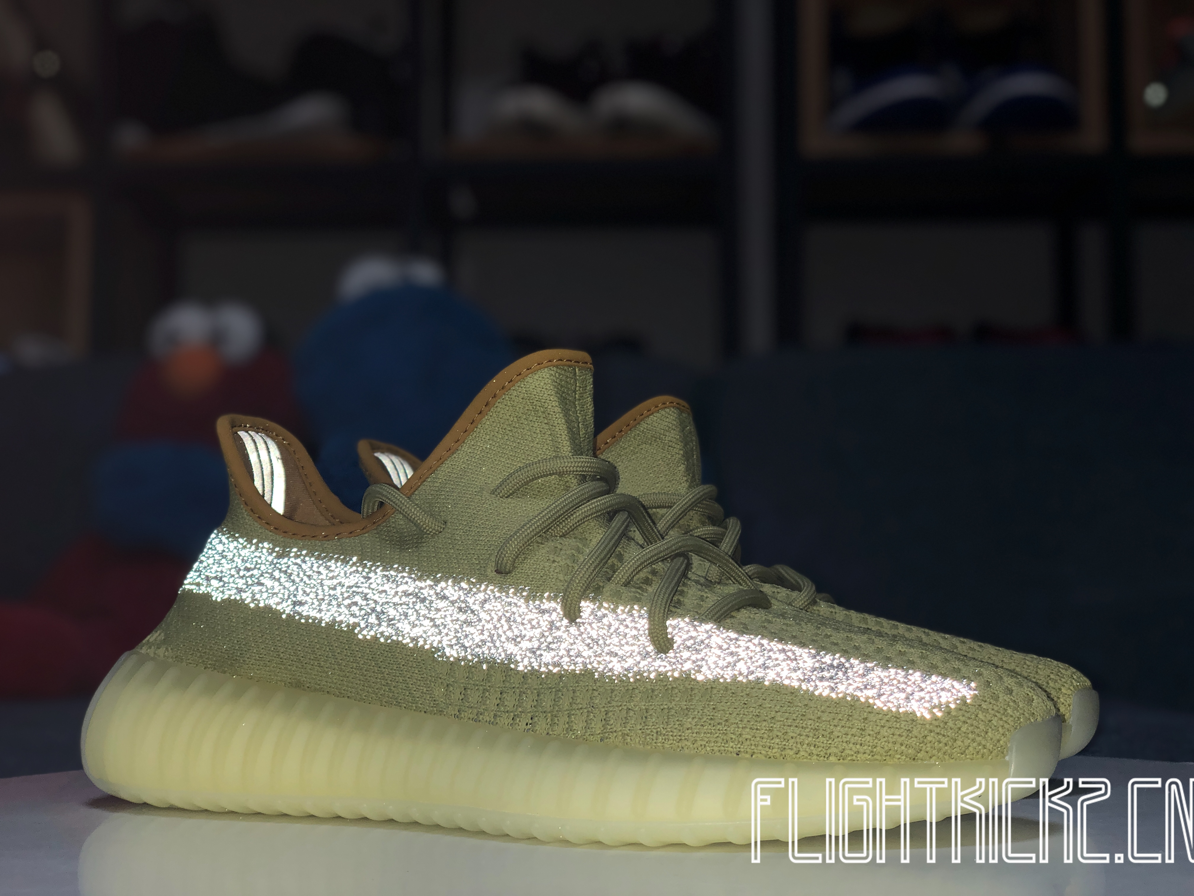 2020 Yeezy 350 V2  Marsh  Reflective Stripe(Ln5 A1)