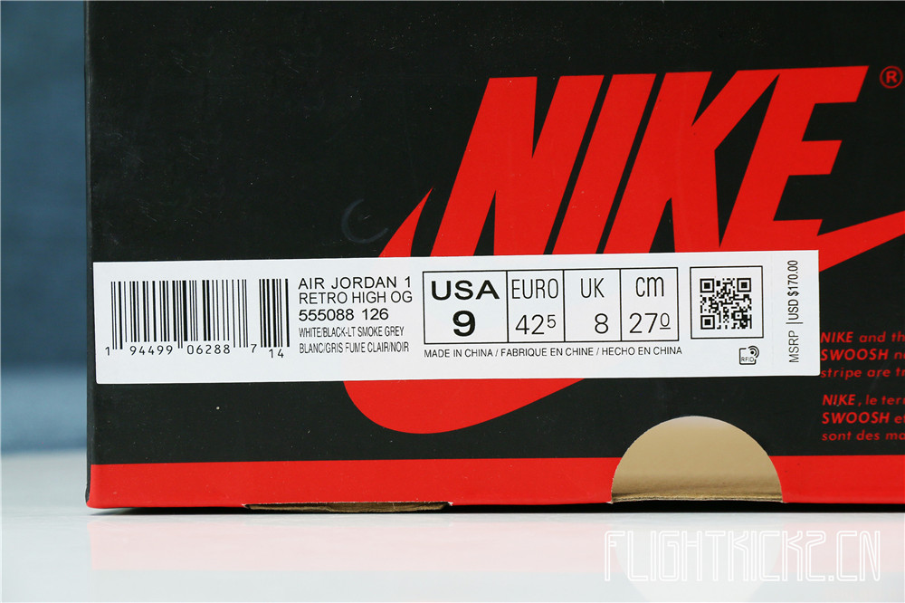 Air Jordan 1 Retro  Light Grey Smoke  2020