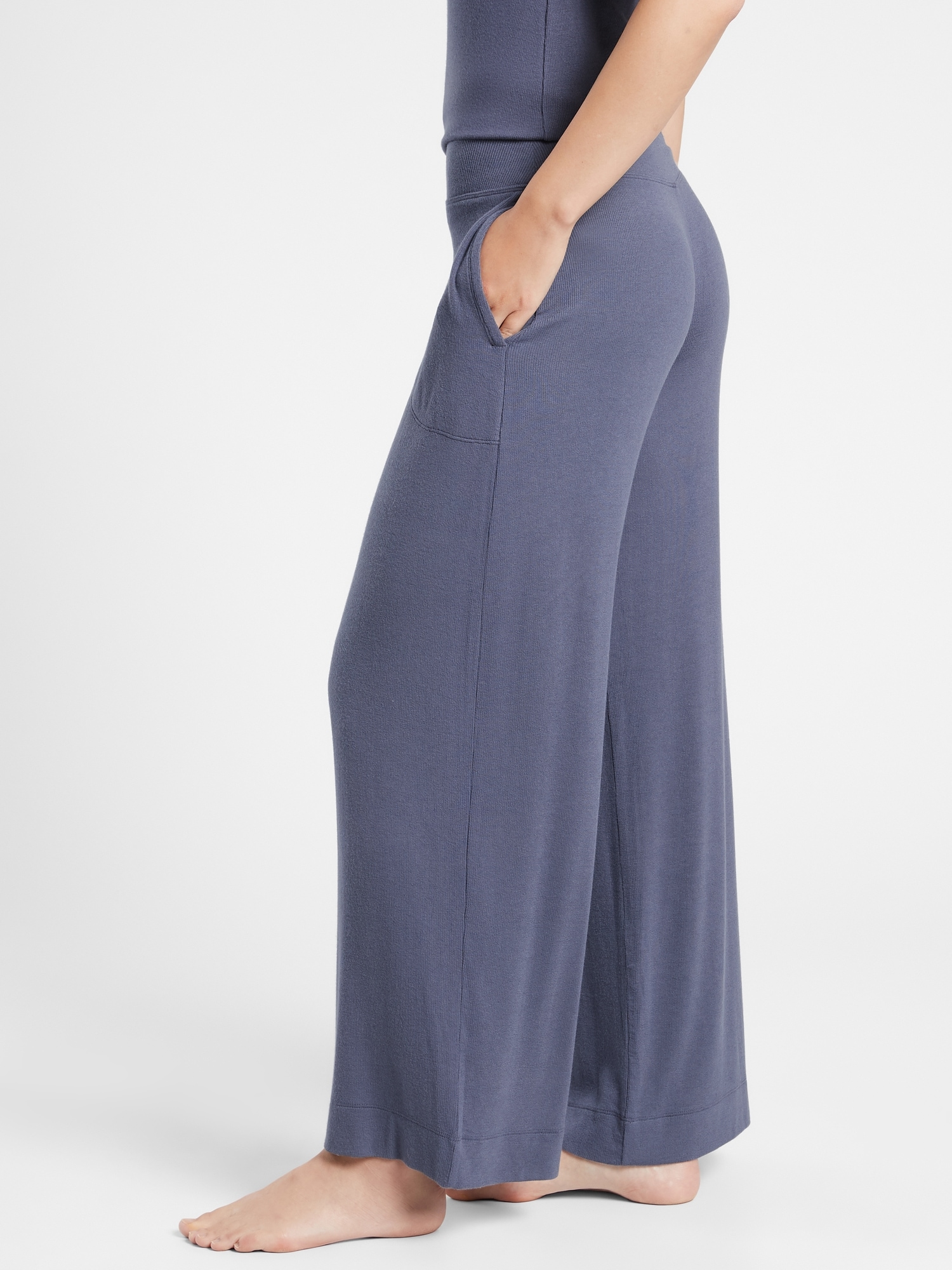 Well Rested Rib Sleep Wide Leg Pant
