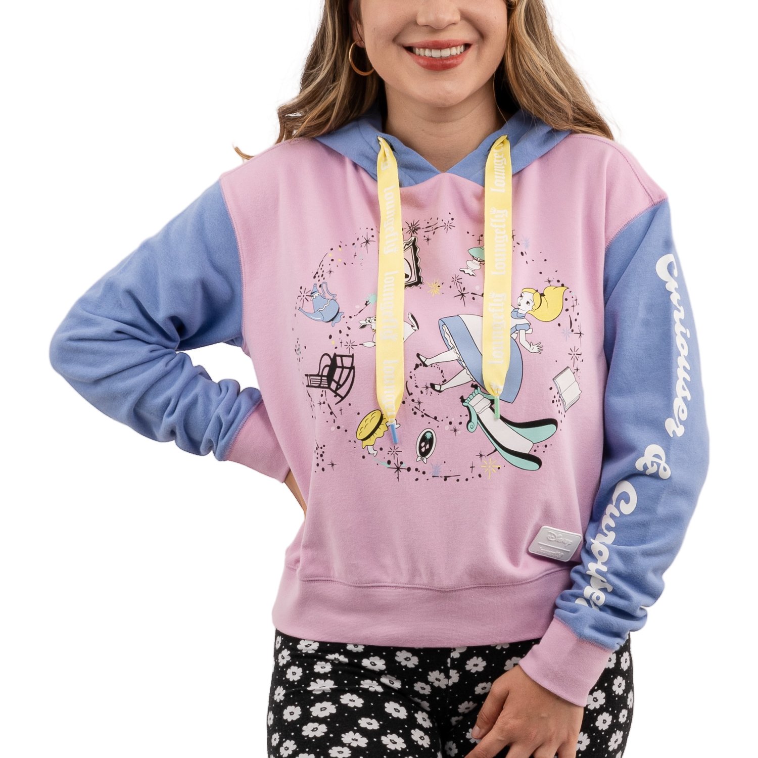 Loungefly Disney Alice in Wonderland Rabbit Hole Crop Hoodie