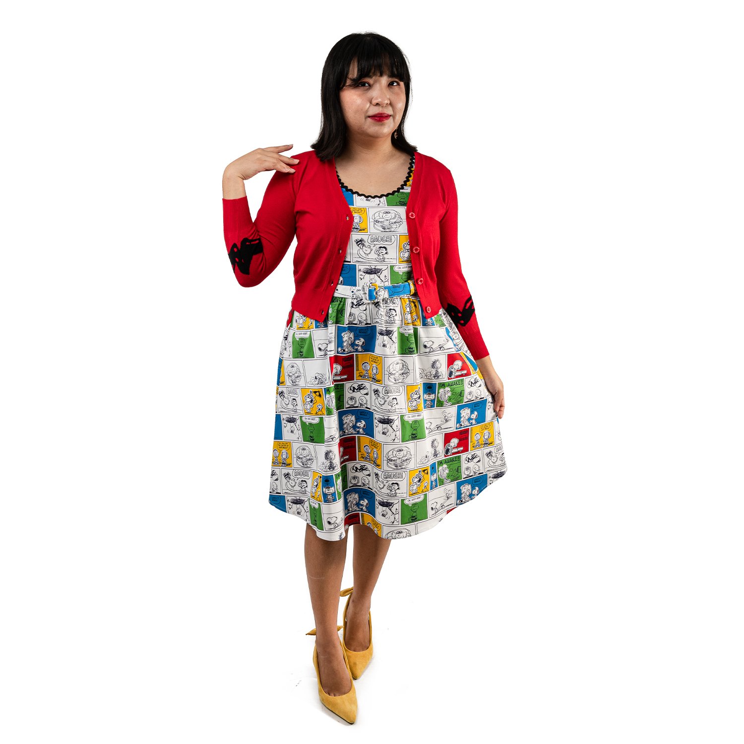 Peanuts Stitch Shoppe Snoopy Dog House  Alexa  Cropped Cardigan Sweater