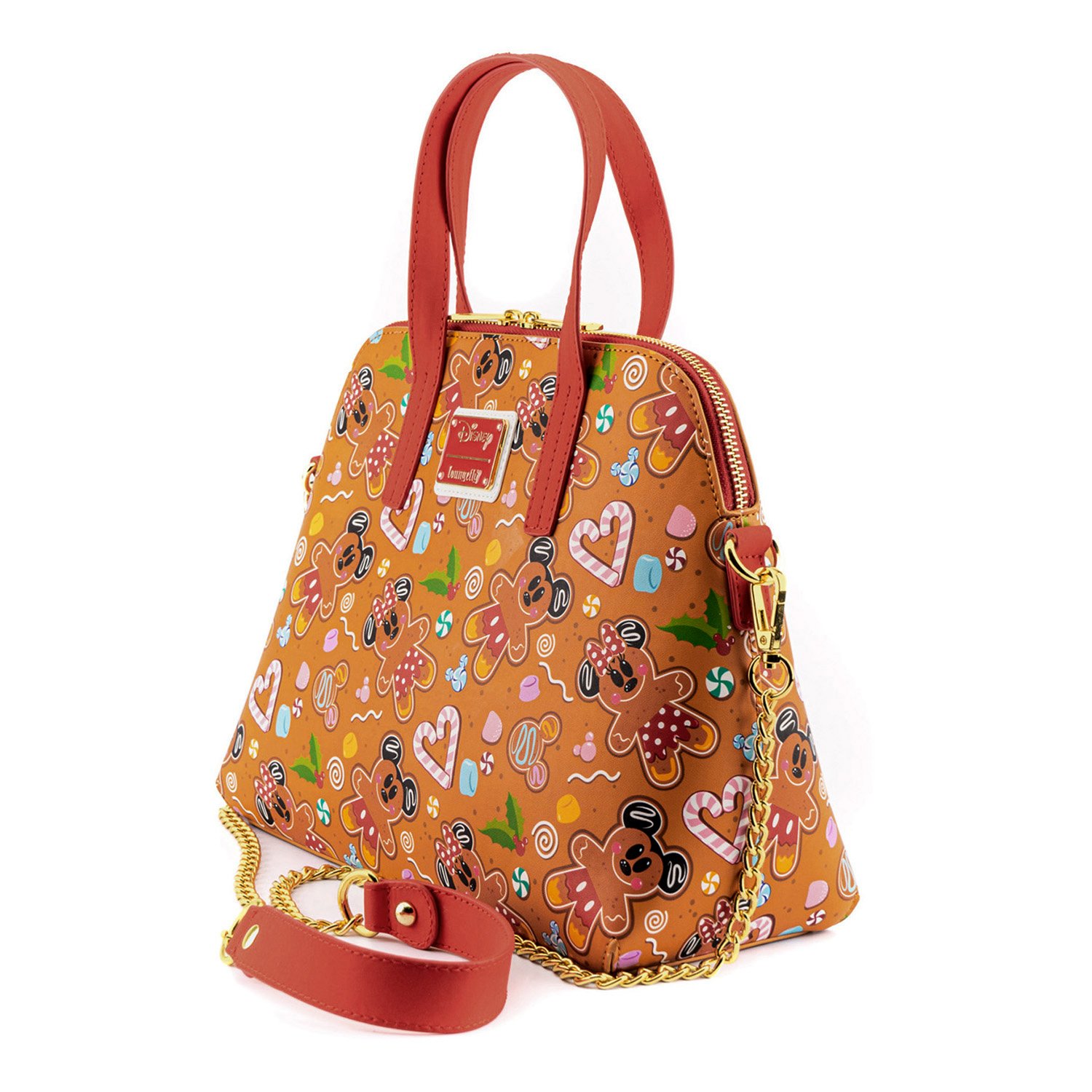 Disney Gingerbread Mickey and Minnie Mouse Crossbody Bag