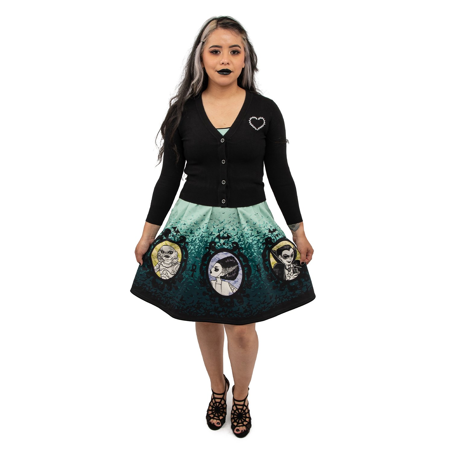 Universal Monsters Stitch Shoppe  Alexa  Cropped Cardigan Sweater