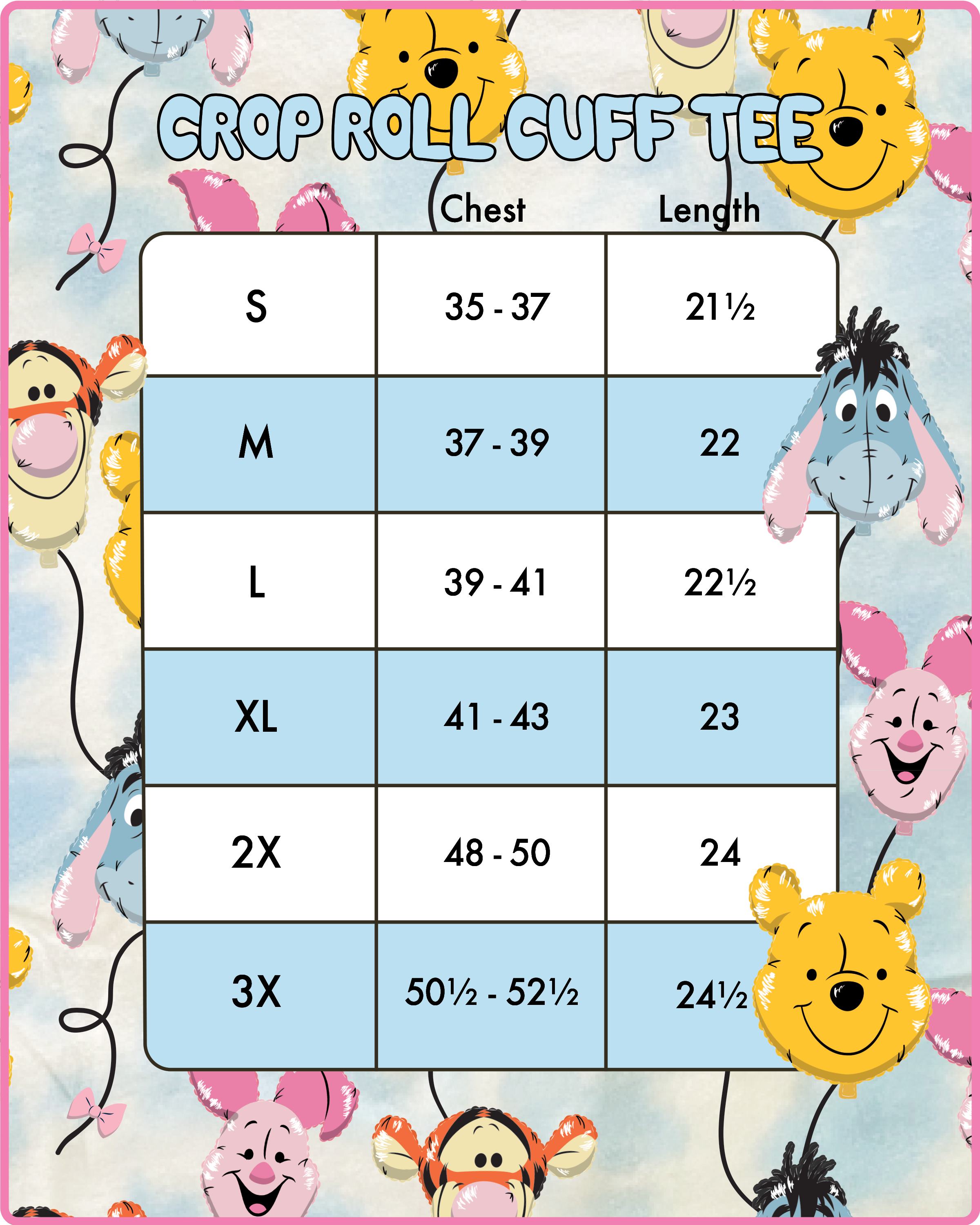 Loungefly Disney Winnie the Pooh & Friends Balloons Crop Blue Tee