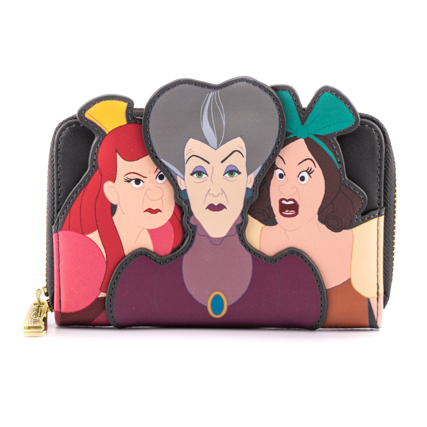 Disney Cinderella Evil Stepmother and Stepsisters Villains Scene Zip Around Wallet