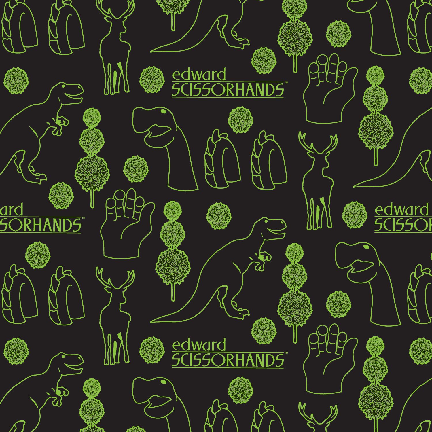 Edward Scissorhands Topiaries Zip Around Wallet