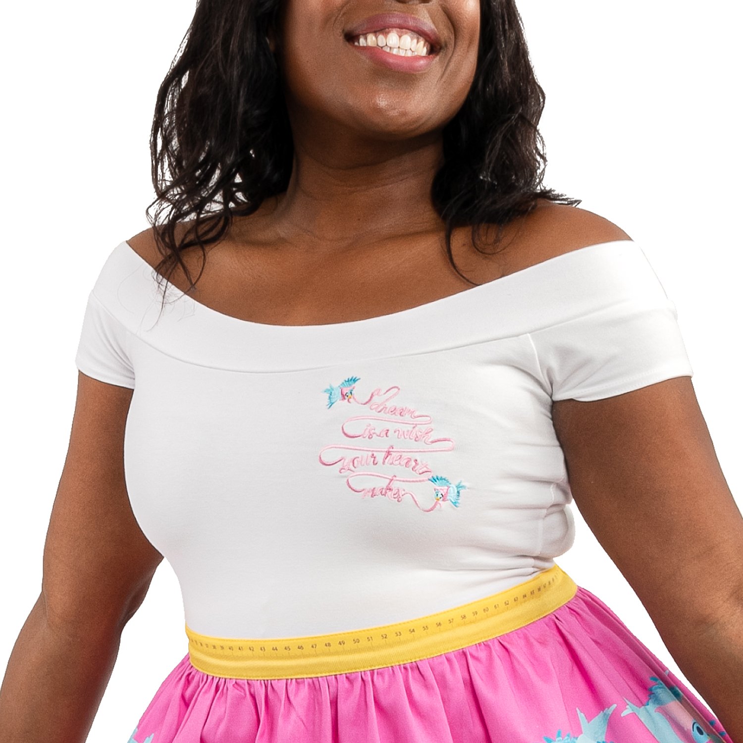 Disney Stitch Shoppe Cinderella Embroidered  Dizzy  Fashion Top