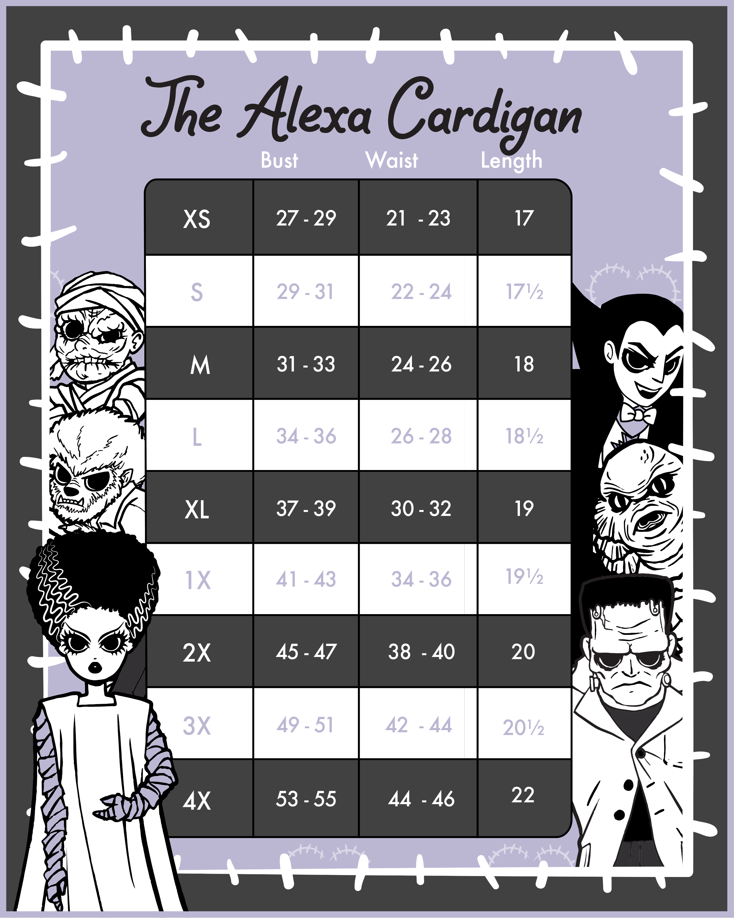 Universal Monsters Stitch Shoppe  Alexa  Cropped Cardigan Sweater