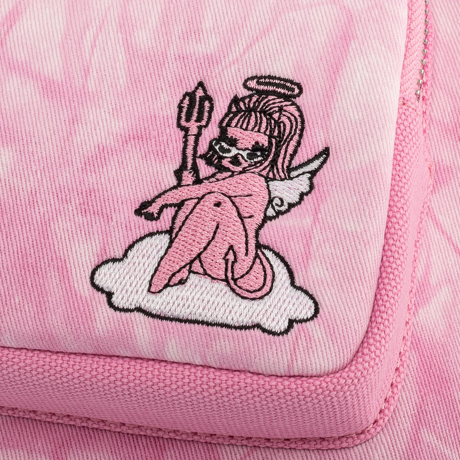 Valfré Lucy Pink Acid Wash Denim Mini Backpack