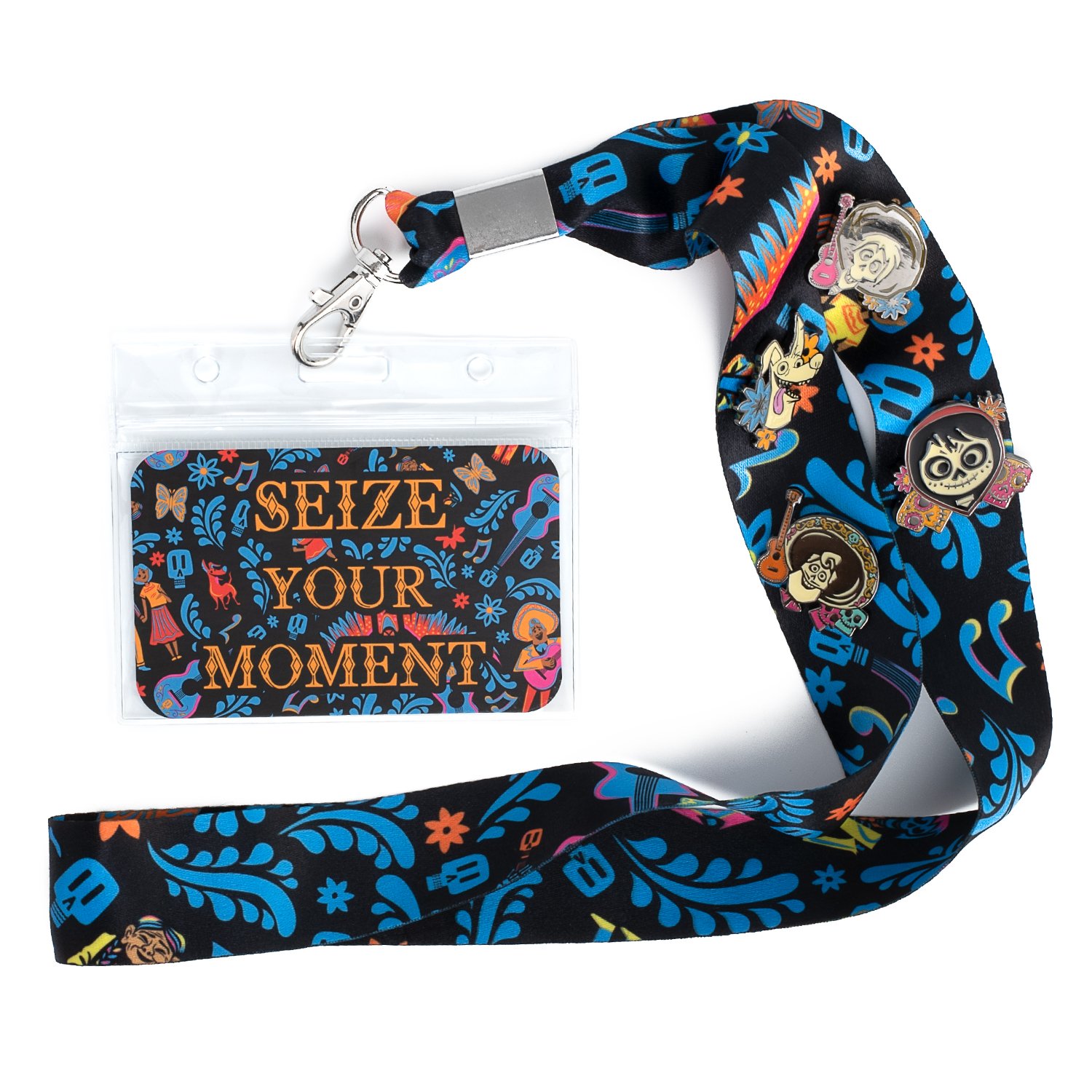 Pixar Coco Seize Your Moment Lanyard with Cardholder & 4 Enamel Pins