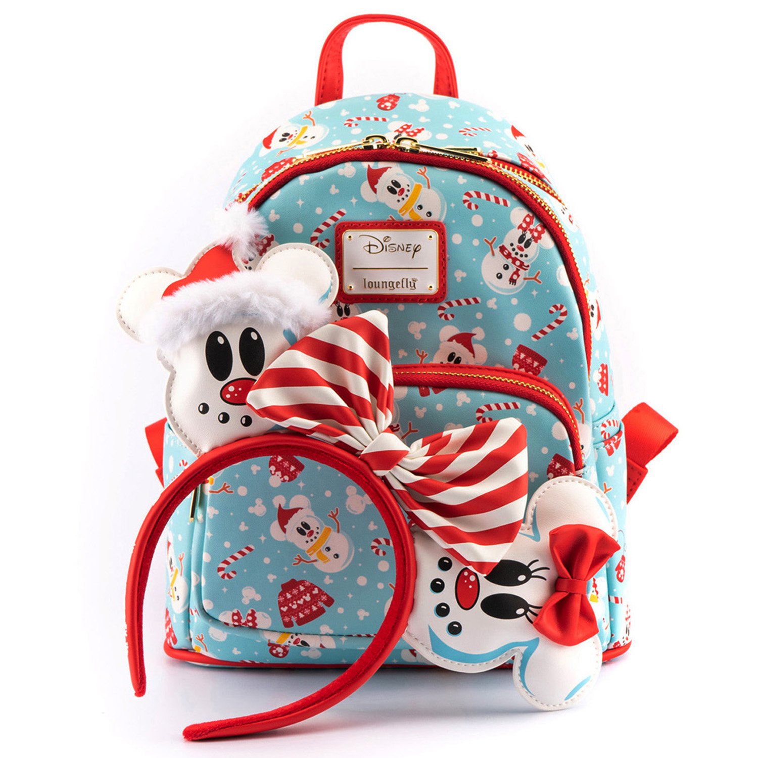 Disney Snowman Mickey and Minnie Mouse Mini Backpack with Ears Headband