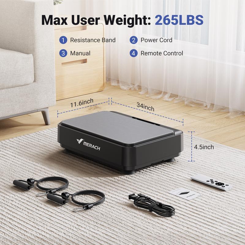 MERACH Square Vibration Plate Exercise Machine 265lbs Capacity, Comfortable Lymphatic Drainage For Full Body Workout, Home Gym Fitness Equipment, Ideal Mother's Day Gift, dealsforyoudays