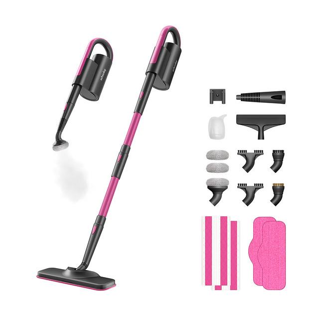 Schenley 7-in-1 Steam Mop Dual-Rod Design with Detachable Handheld Steamer for Walls, Grouts, Floors, Tiles, includes Multi-purpose Accessories
