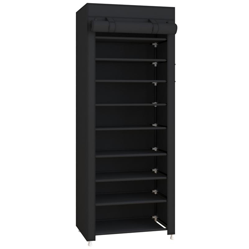 UDEAR 10 Tier Shoe Rack 9 Grids with Dustproof Cover Shoe Shelf Storage Organizer