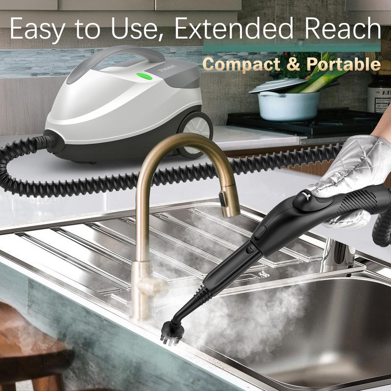 Phueut Steam Cleaner 28 Accessories for Home 1800W Multipurpose Steam Mop with 1.5L Tank for Floor Cleaning, Chemical-Free Heavy Duty Steamer
